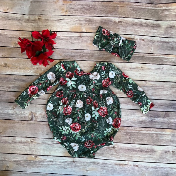 Caramel Floral Bubble Romper main image 0