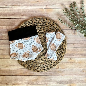 Football Bummies & Knee High Socks Set: Cotton Lycra Baby Outfit