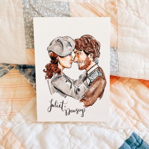 The Guernsey Literary and Potato Peel Pie Society illustration, Juliet and Dawsey art