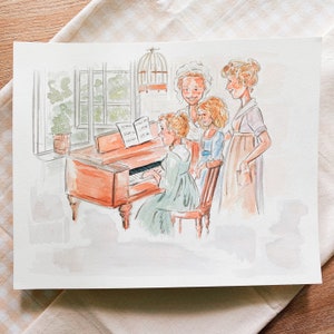 Sense and Sensibility illustration, Sense and Sensibility artwork, Jane Austen art, Jane Austen drawing
