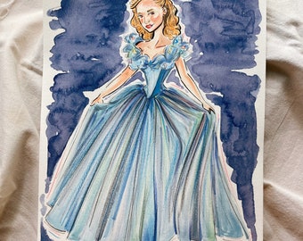 Cinderella illustration, Cinderella 2015 painting, Cinderella artwork, Cinderella print