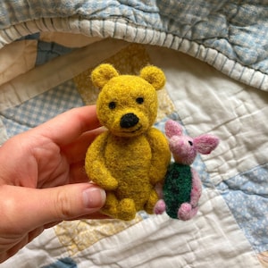 Pooh and Piglet felted doll, Winnie the Pooh, piglet