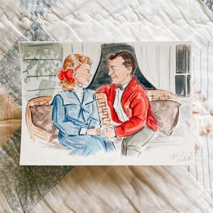On Moonlight Bay illustration, Doris Day artwork