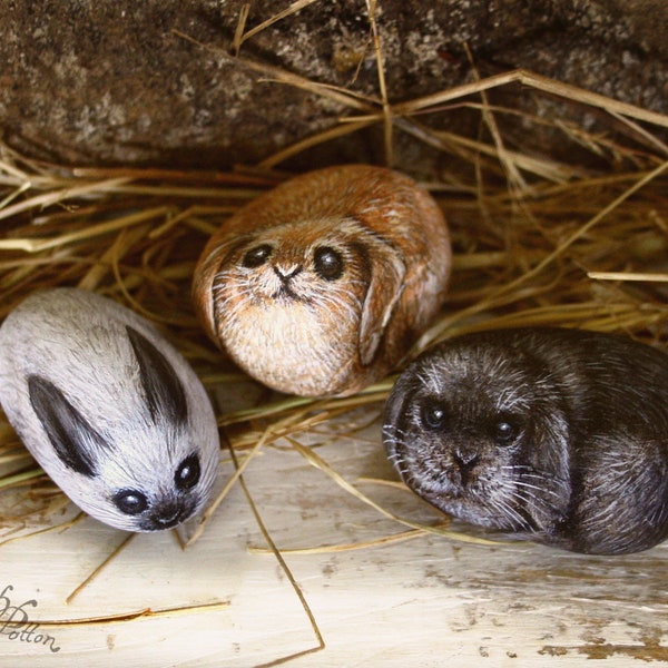 Hand Painted Rabbit - Etsy