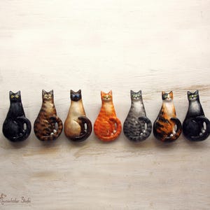 Cat Pins •  Miniature Animal Art • Pet Keepsake Jewellery • Cute Cat Brooches