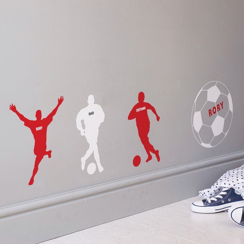 Medium Personalised Football Soccer Wall Stickers