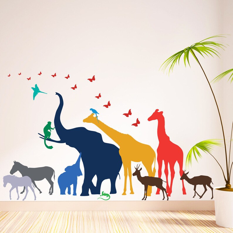 13 Safari Animal Wall Stickers Etsy