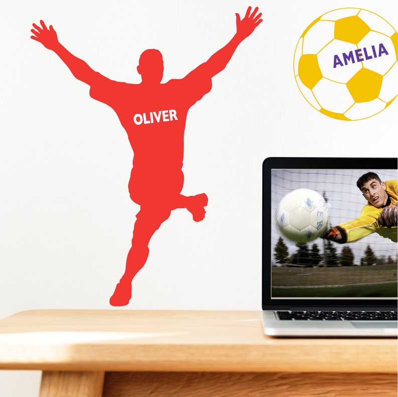 Medium Personalised Football Soccer Wall Stickers