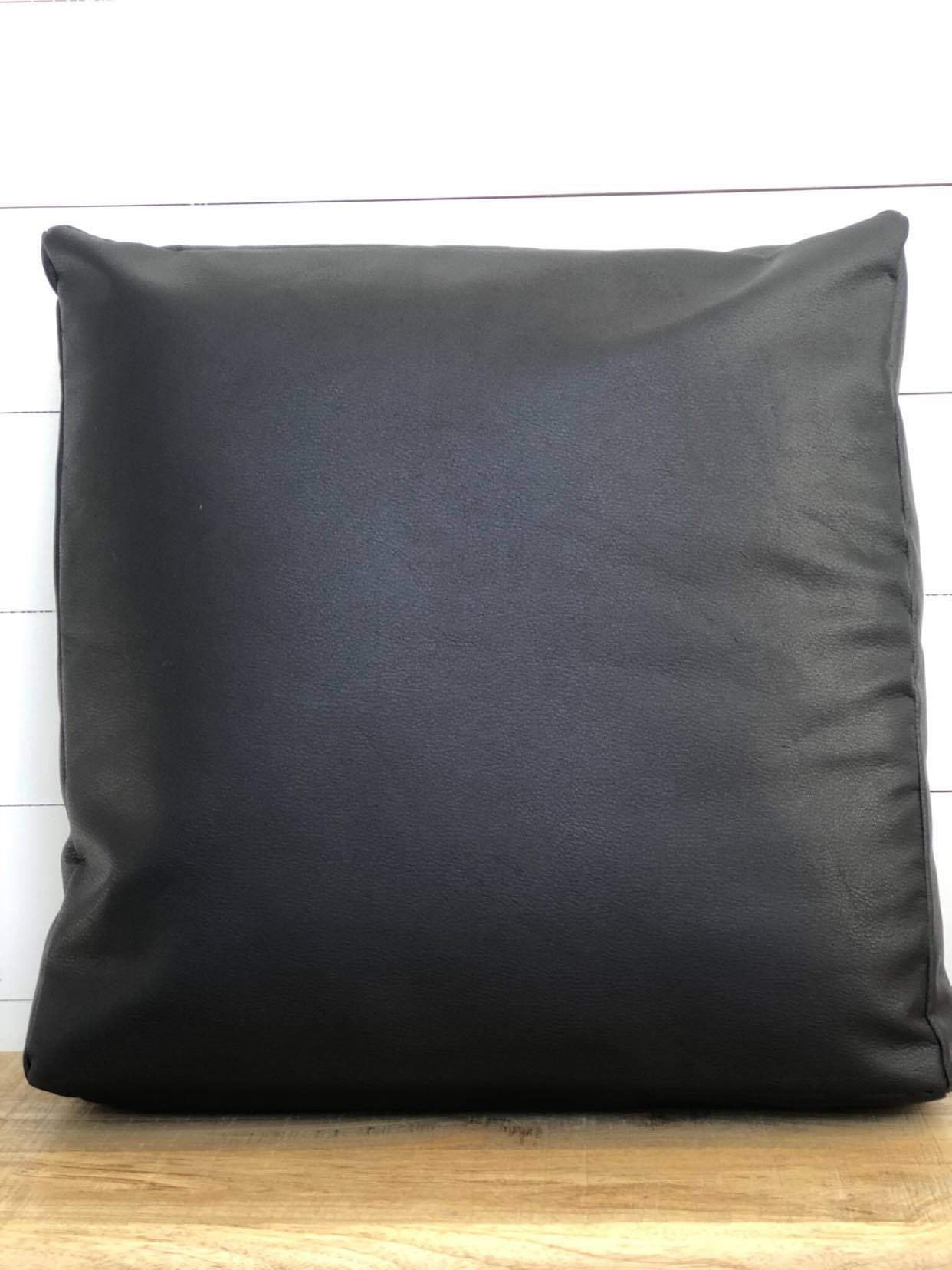Floor Cushion Cover Ebony Faux Leather Etsy