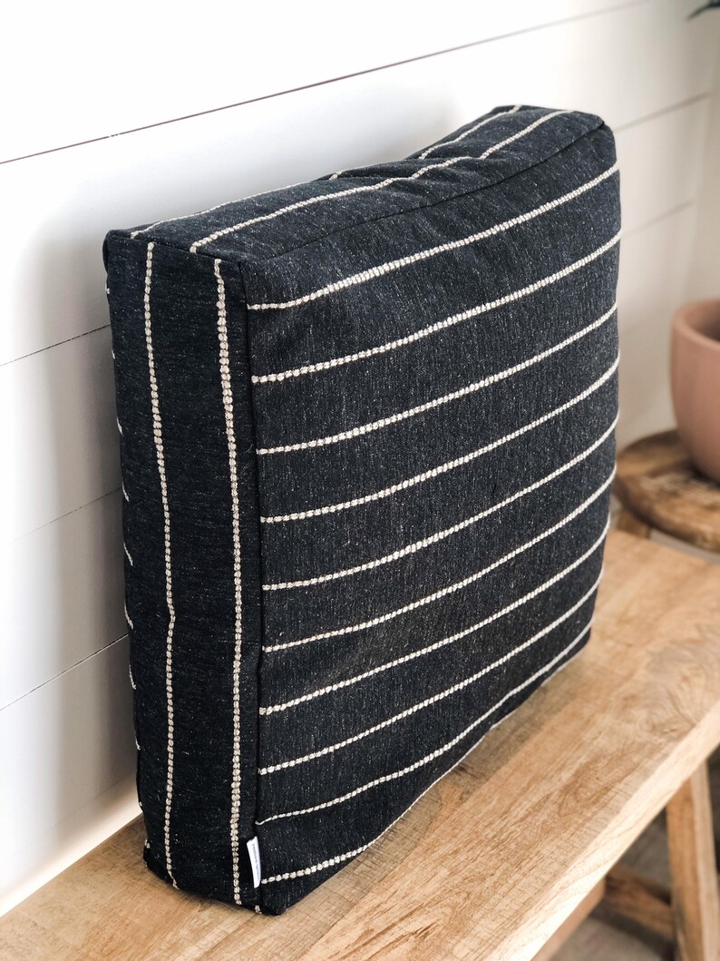 Floor Cushion Cover Onyx Stripe Etsy