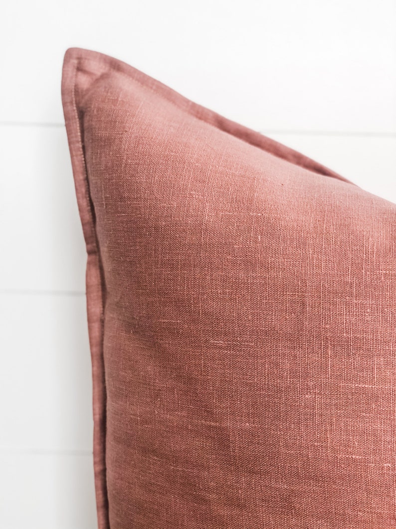 Linen Cushion Cover Blush Pink 100 Washed European Linen Etsy