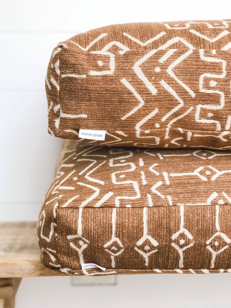 Floor Cushion Cover Bronzed Mudcloth Etsy