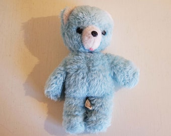 vintage blue teddy bear