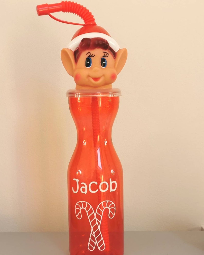 Personalised Naughty Elf Water Bottle image 1