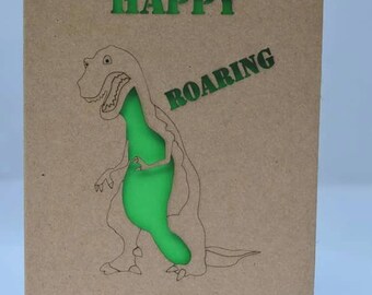 Dinosaur Birthday Card Laser Cut, Children's Birthday Card, Novelty birthday cards, Boys Greetings Card, Kids Cards Ideal Gift And Keepsake.