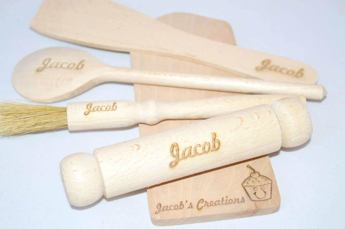 Children's Personalised Baking Set Wooden Kids Baking Etsy UK
