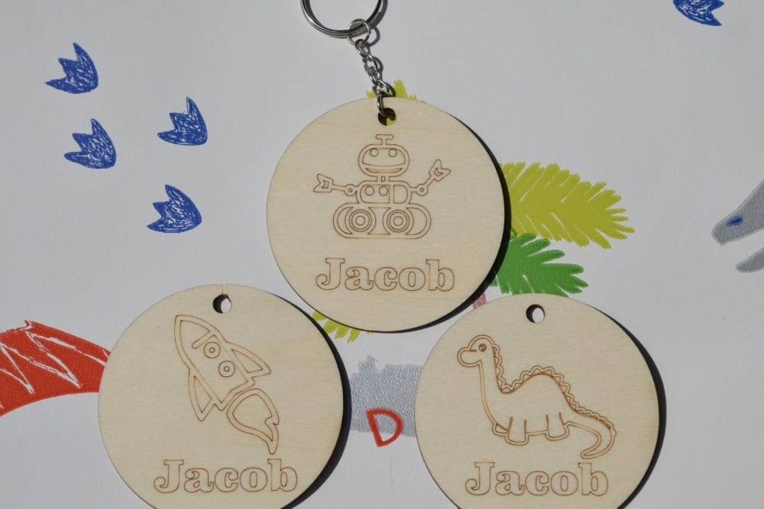 School Backpack Name Tags Children's Name Keyrings Back Etsy