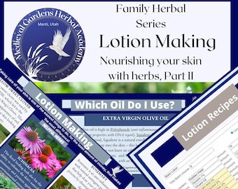 Lotion, Pflegen Sie Ihre Haut mit Kräutern, Auffrischungskurs, stellen Sie Ihre eigene Lotion her, DIY, Wegerich, Beinwell, Lavendel, verwenden Sie Ihr Lieblingskraut!