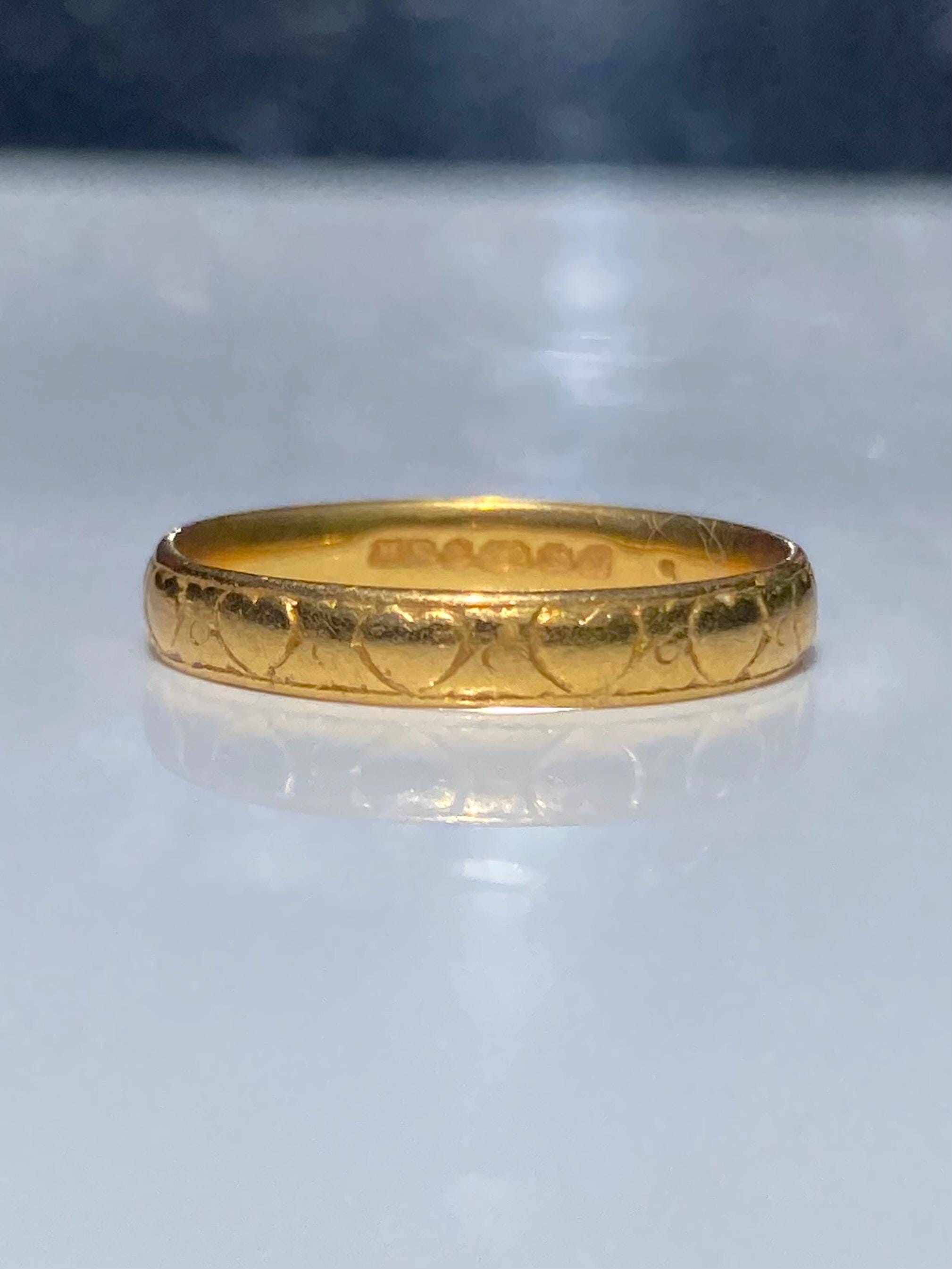 ヴィンテージ 22カラット ゴールドリング ハート 結婚指輪 サイズ N 