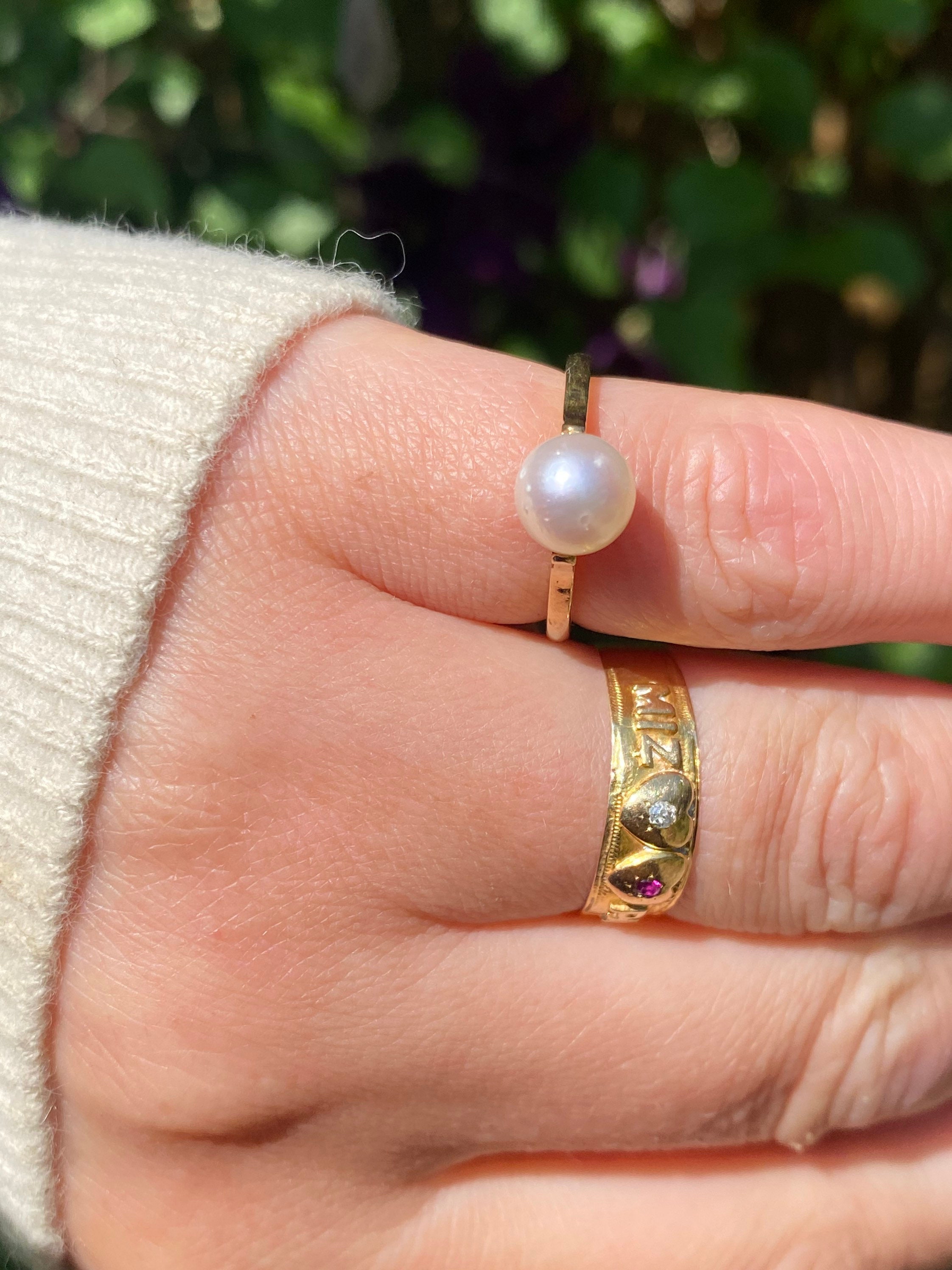 Vintage Ciro Pearl 9Ct Gold Ring ~ Size UK L.5 Usa 5.75