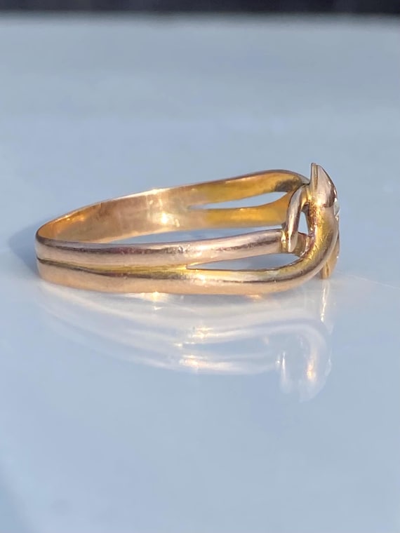 Antique ~ Ruby Diamond Double Snake Ring ~ 14ct g… - image 3