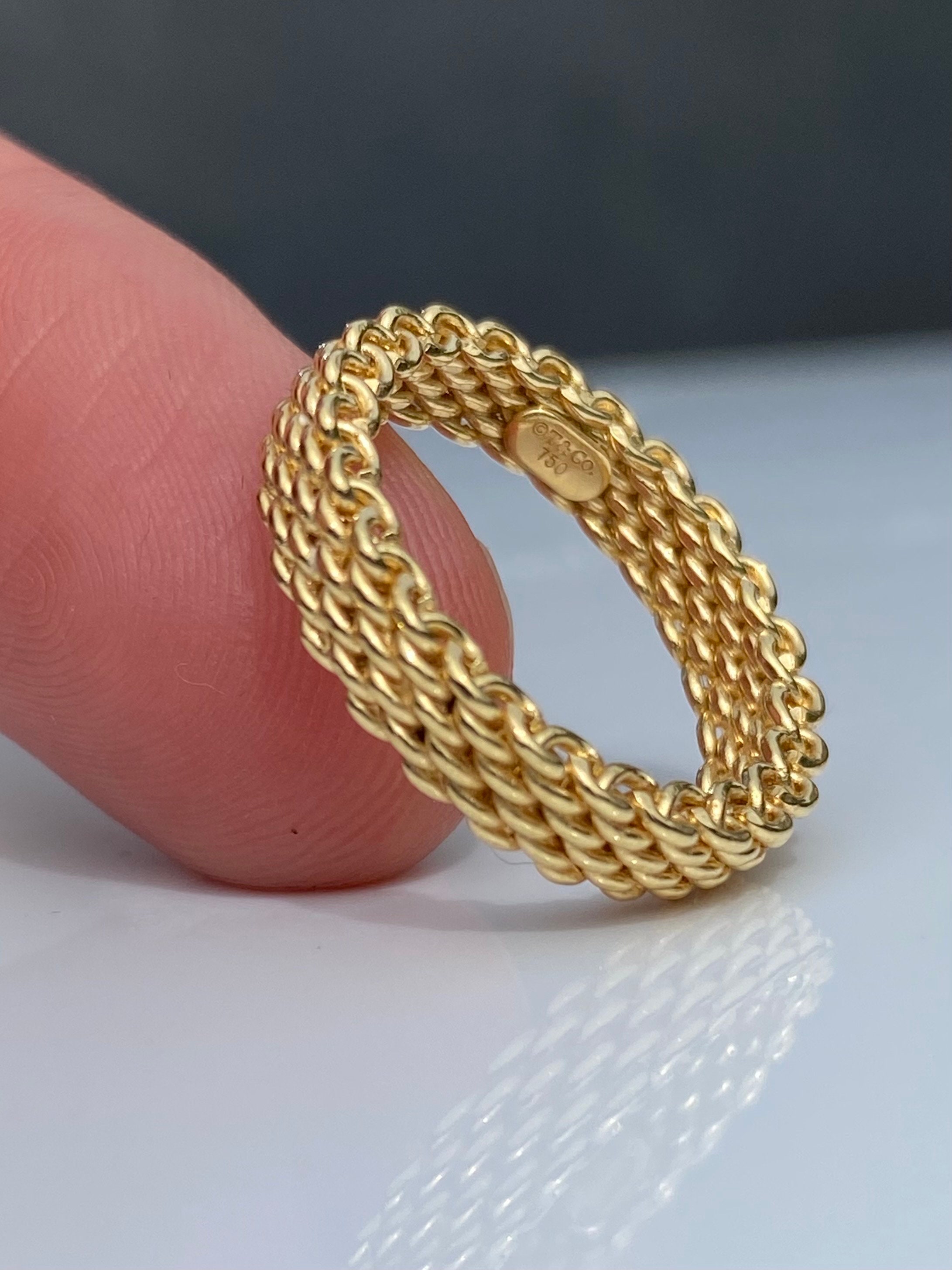 18 Karat Gold Tiffany Somerset Band T Co GroBe i 4.25 Etsy