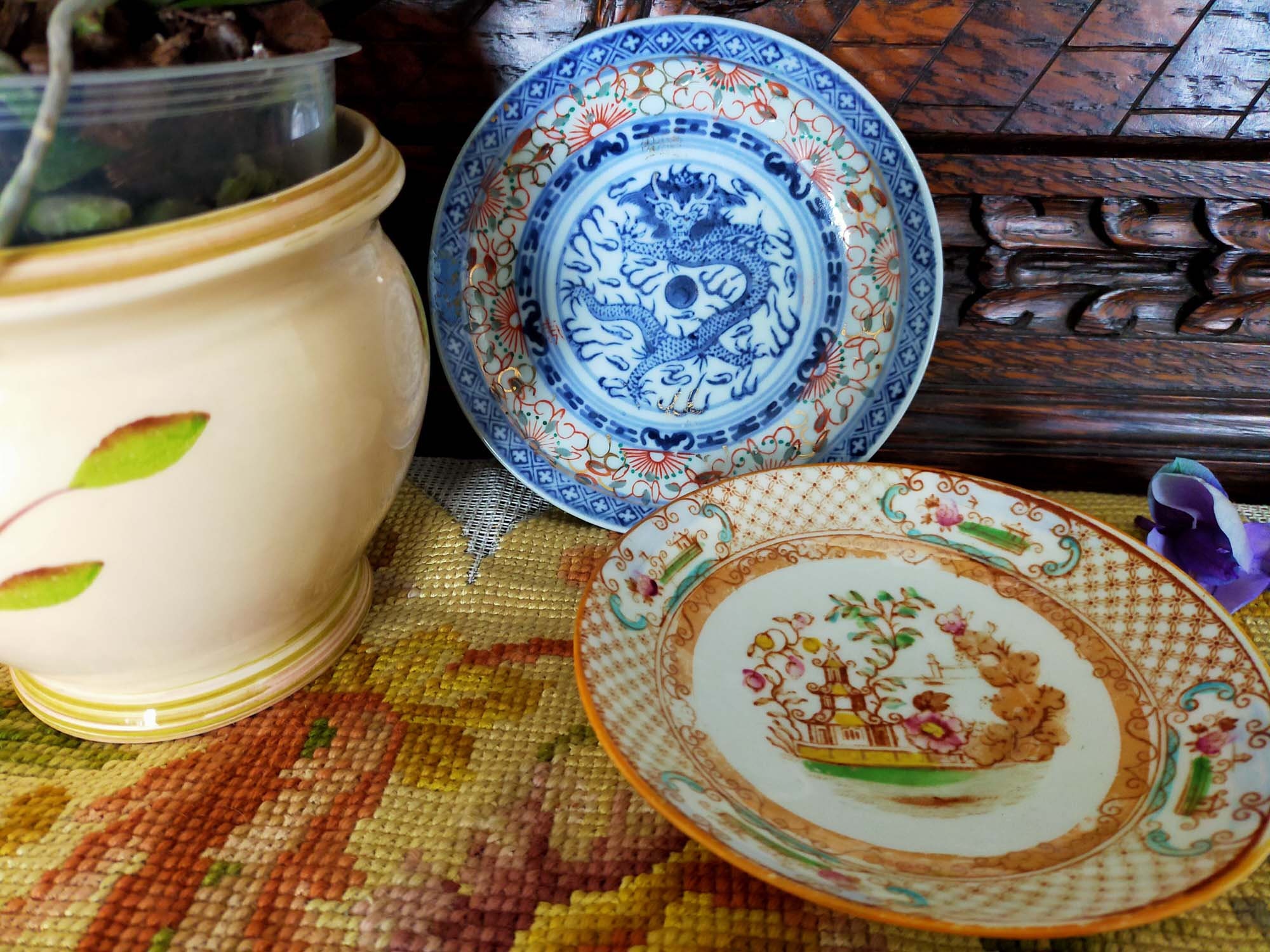 Vintage Assiette en Porcelaine.porcelaine Chinois.décoration de Mur.assiette à Dessert, Assiette Pot