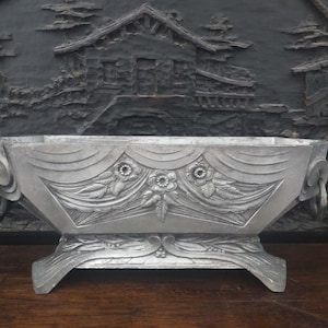 Grande Vintage jardinière extérieure en Aluminium,porteur lux des fleurs.Déco élégant du jardin,époque de Napoléon III.Souvenir traditionnel