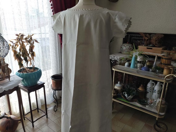 Ancien chemise de nuit en lin romantiques Françai… - image 4