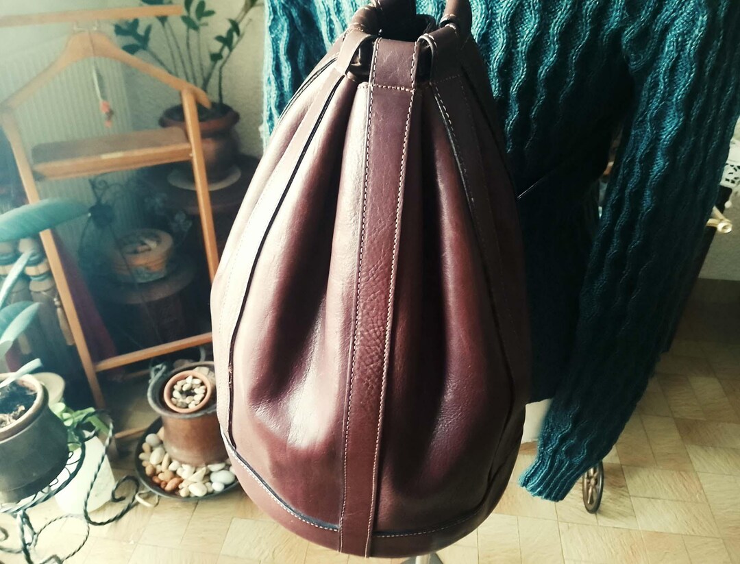 Vintage Leather Satchel, Backpack, Unisex Style, Handmade Without ...