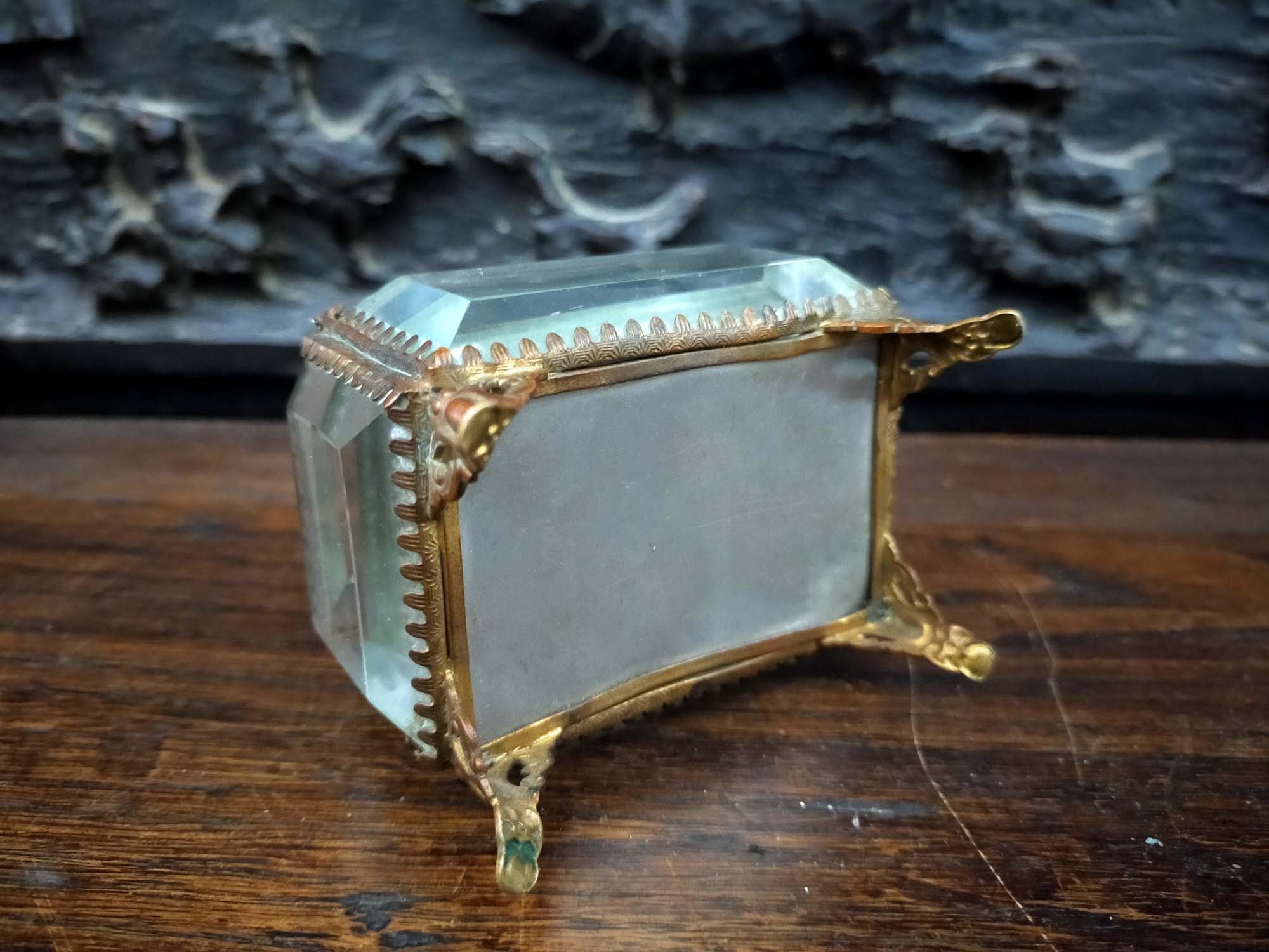 Vintage Crystal Box, LUX Collection in Crystal Glass and Brass