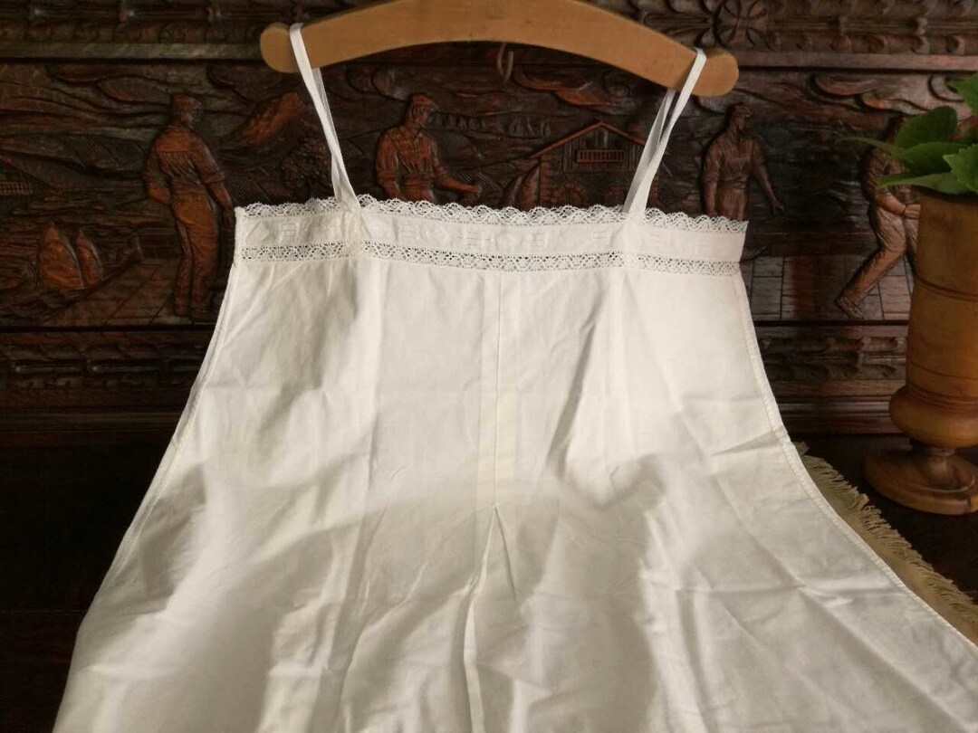 Cream Printed Wine Discharge Cotton Lace Button Nighty | Free Size | Chest Width 44