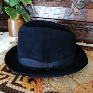 Vintage French Derby Bowler Hat,Vintage Wool Felt Grosgrain Ribbon Hat,Souvenir of Traditional Life.