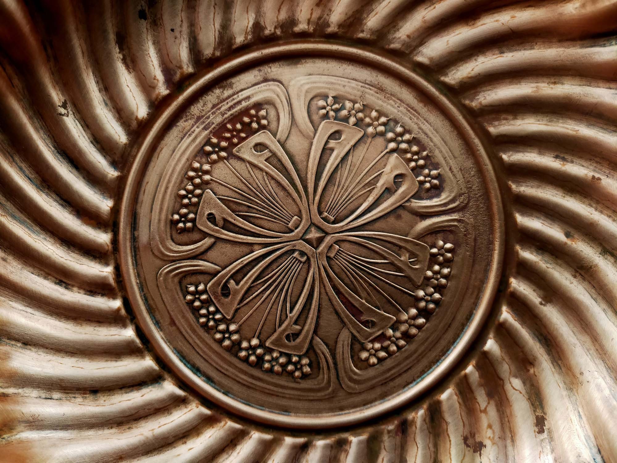 Vintage Assiette Français, Grand Plateau en Cuivre, Ferme Français, Cuisine Français, Oeuvre à Main.