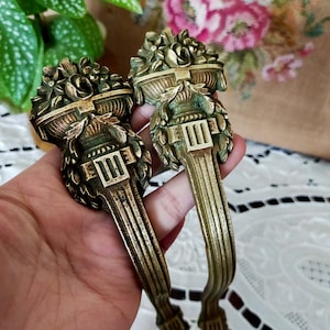 Vintage Gardinenstangenhalter, Wandregalhalterungen, Vorhang-Raffhalter, Vintage 19. Jahrhundert. Napoleon III-Stil.