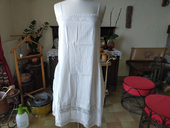 Chemise de nuit en coton romantique Française,Den… - image 2