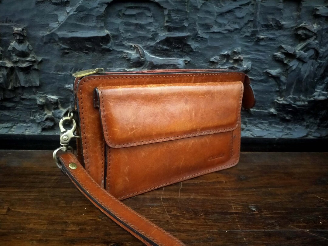 Vintage Sac Accordéon,vintage Sac à Main En Cuir De Couleur Marron
