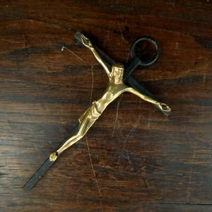 Vintage &quot;Passion&quot; cross, French religious collection, religious wall object, vintage religious, cross, French religious collection, souvenir