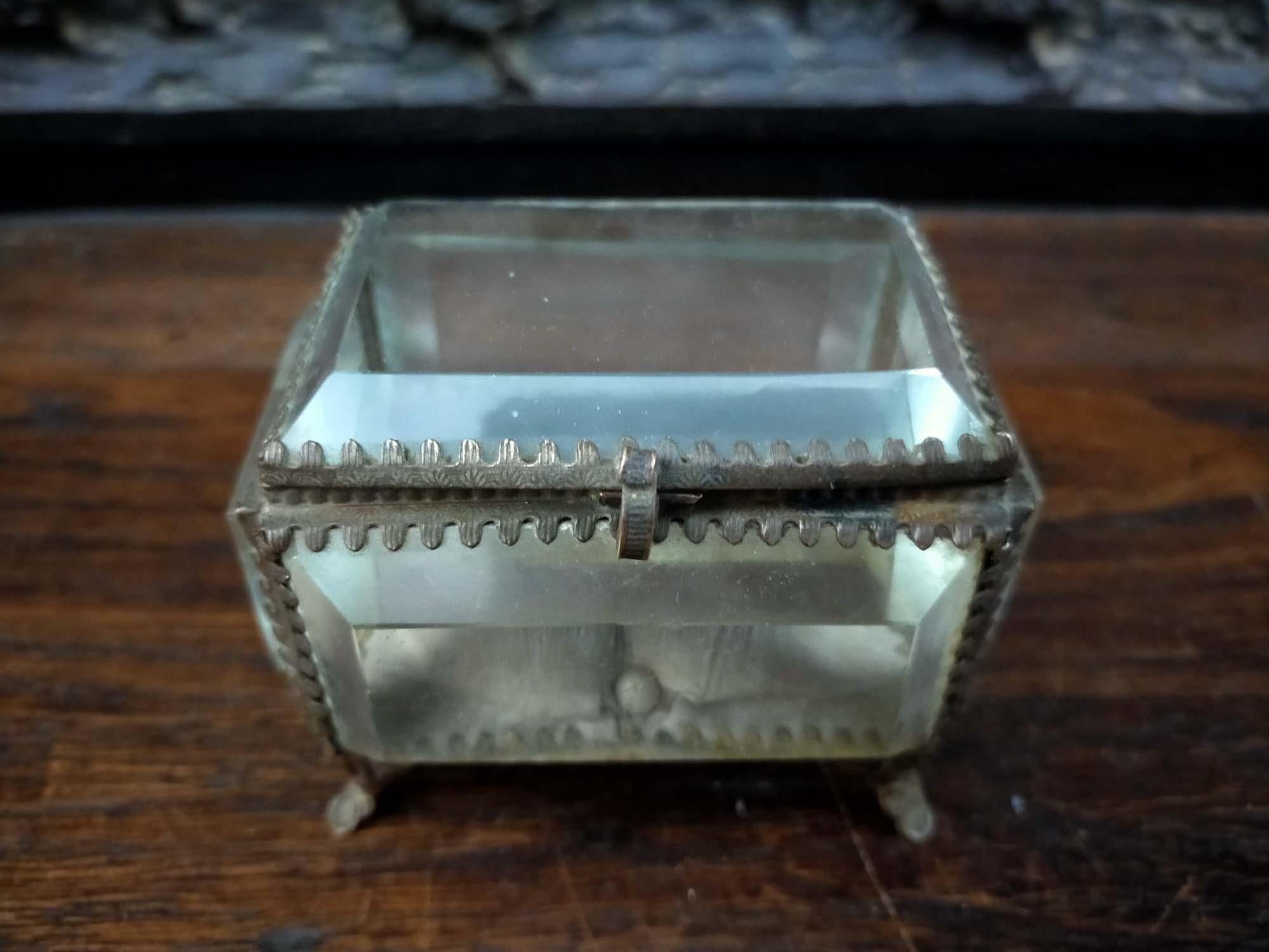 Vintage Crystal Box, LUX Collection in Crystal Glass and Brass