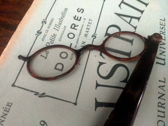Lunettes De Lecture Vintage En écaille - Modèle 1900 Petit Format - Occasion