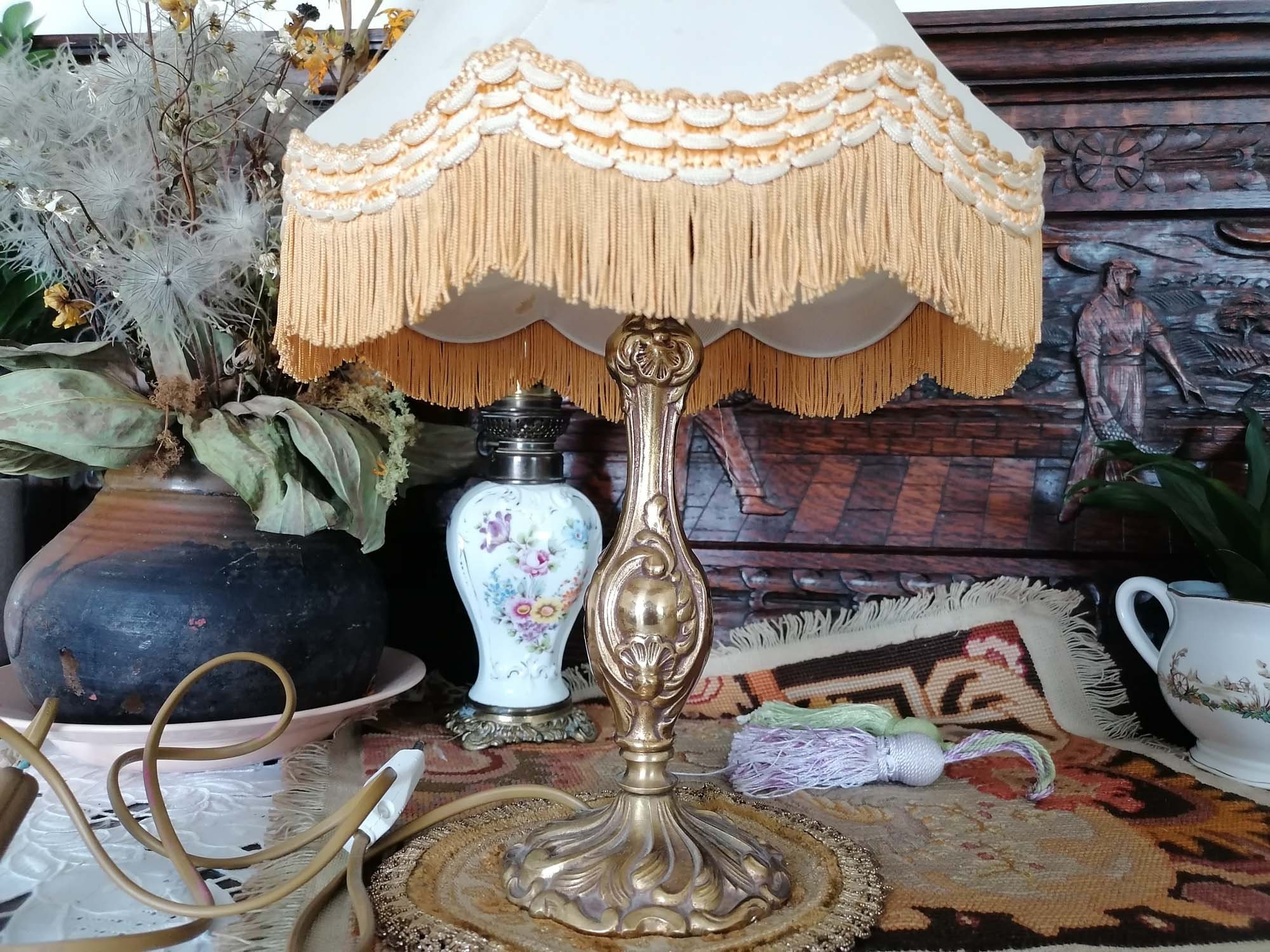Antique Lampe de Table en Bronze, Collection Style Louis Xiv.fabriqué France.objet Rare.vintage Des 