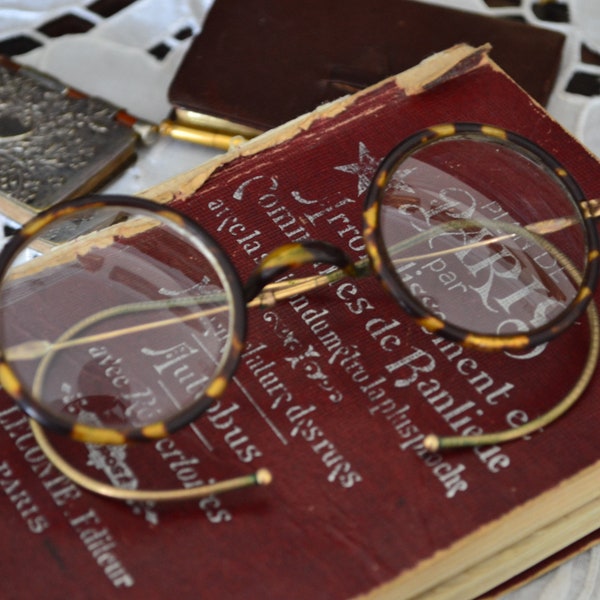 Ancien lunettes Françaises, accessoires, l'antique des années 1900s, lunettes de lecture