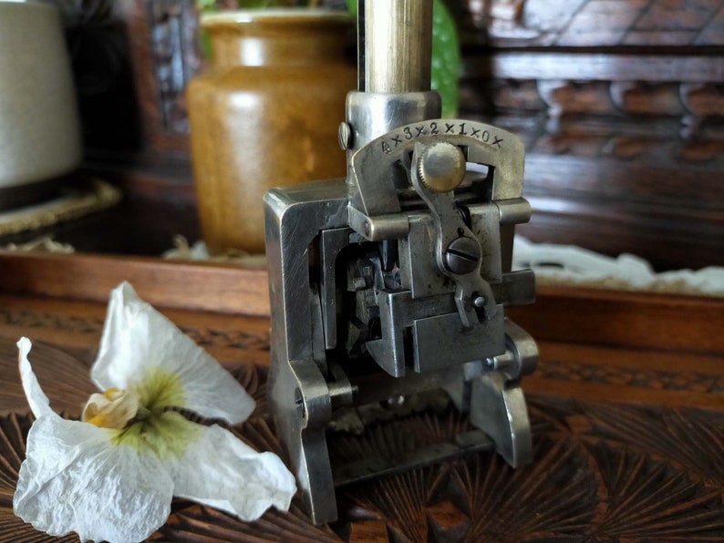 Old French Numerical Stamp Machine, Souvenir of the Mechanical Era ...