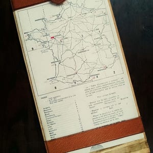 Vintage Étui à "Table Kilomètrique à Curseur" de la France,vintage porte-carte,vinatge Accessoires de l'officier,Souvenir traditionnel.B01