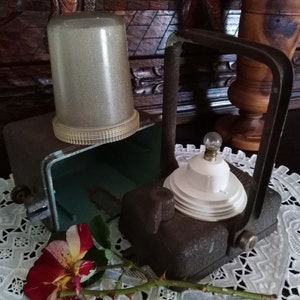Vintage Portable iron lantern, Vintage French SNCF, Tifon type Wonder. Souvenir of traditional life.
