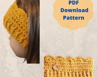 Headband Veerle Pattern // the Veerle headband pattern // crochet earwarmer // PDF only // newborn-adult size // direct download /]