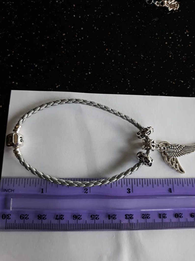 mothers day gift under 15 ladies bracelet leather bracelet with silver Angel wings 20 cm leather clasp and charm Angelwings bracelet