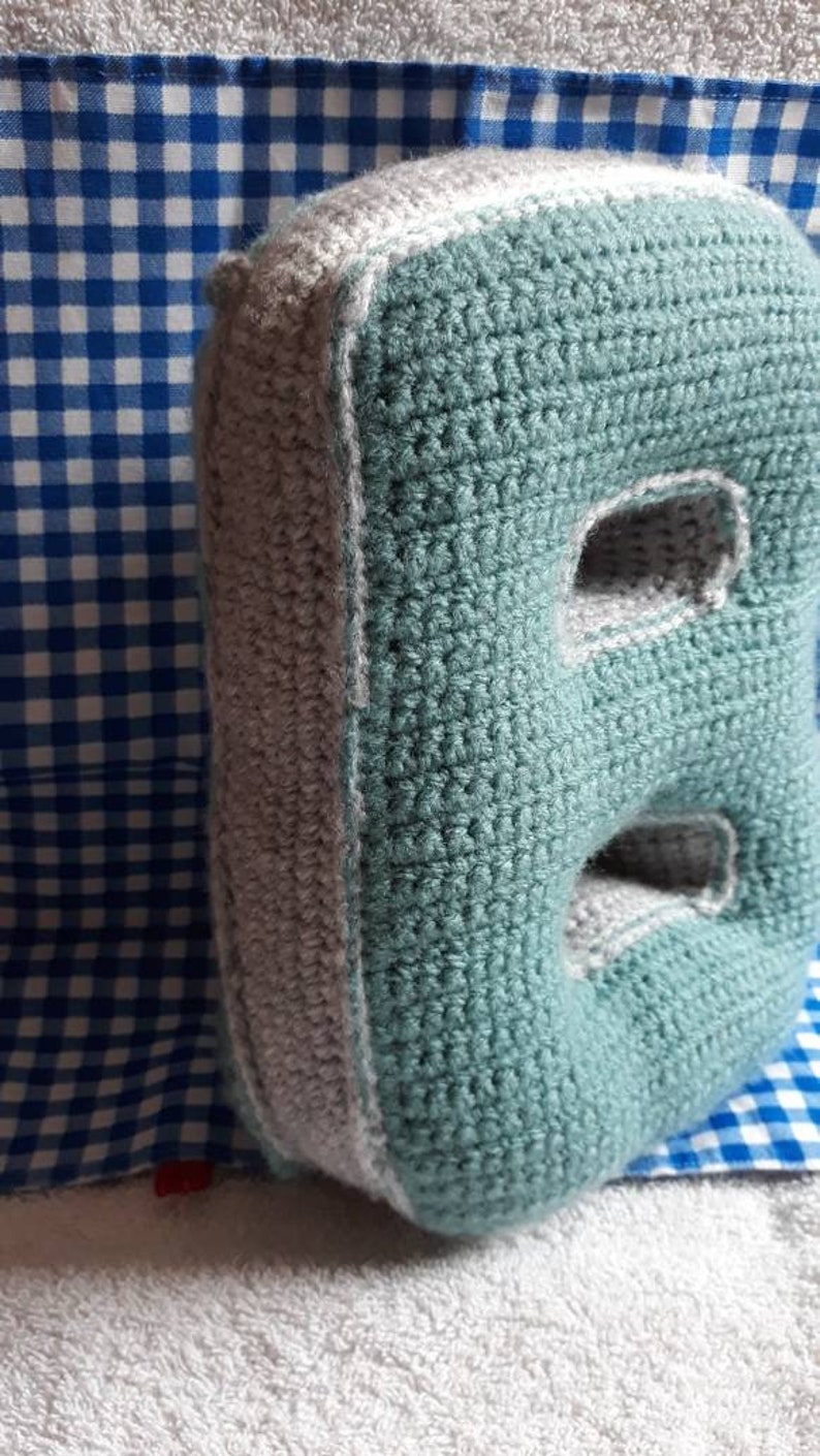 Crochet cushion letter B alphabet pillow Decorative letter Etsy