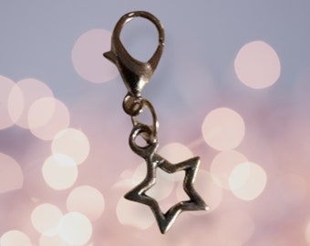 Stitchmarker metal star on lobster clamp // progresskeeper // stitchmarker for knit or crochet // charm stitchmarker //