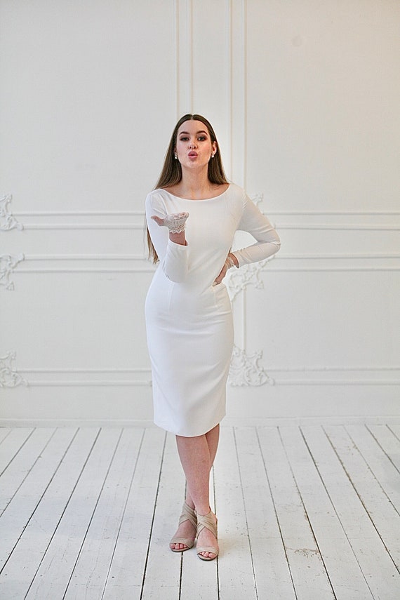midi bodycon wedding dress